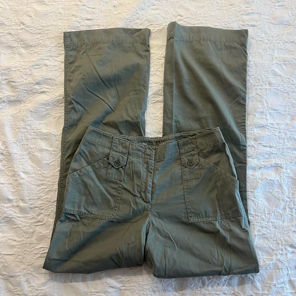 j.jill y2k low rise baggy straight leg 2000s green cargo pants ❤︎︎